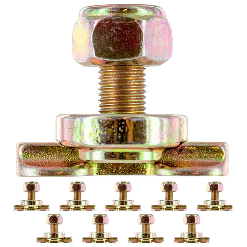 US Cargo Control L Track Threaded Bolt Double Stud Fitting, (10 Pack) 5,500 Pounds Break Strength, Use with L Track Rails in Your Truck Or Trailer to Create Heavy-Duty Bolt Down Anchor Points - Image 1